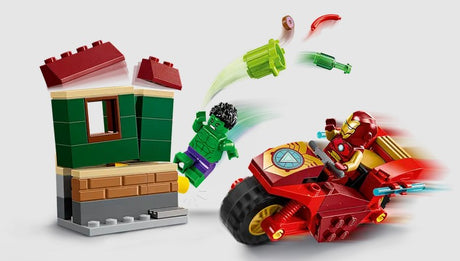 LEGO Iron Man with Bike and Hulk 76287 action scene toy in Ireland