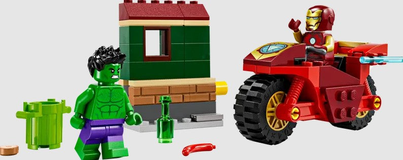 LEGO Iron Man with Bike and The Hulk 76287 set with Hulk and Iron Man minifigures in Ireland