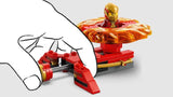 LEGO 71823 close-up of launcher being pushed to spin Kai – Ireland