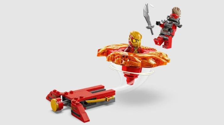 LEGO Kai’s Dragon Spinjitzu Spinner 71823 in mid-spin attacking villain – Ireland
