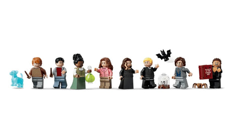 LEGO Harry Potter minifigures with a blue dog figure, black dog figure, wand and suitcase accessories