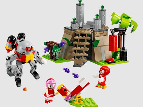 LEGO Knuckles and Amy battle Eggrobo at the Emerald Shrine