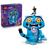 LEGO KPop Demon Hunters Derpy Tiger and Sussie Bird 72537 box beside the completed character model 
