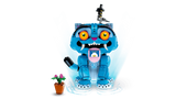 Front view of LEGO KPop Demon Hunters Derpy Tiger and Sussie Bird 72537 with a love note and flowerpot