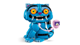 Side view of LEGO KPop Demon Hunters Derpy Tiger with arrows pointing between the figure and love note