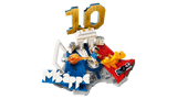 LEGO Editions Kylian Mbappé Football Highlights display model with gold number 10 and blue, white and red football details