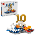 LEGO Editions Kylian Mbappé Football Highlights 43013 box displayed beside the completed football model