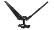 LEGO Kylo Ren's Command Shuttle 75406 display model with wings extended in flight mode on black stand