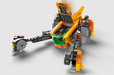 Back view of LEGO Baby Rocket's Ship 76254 with opening cockpit and stud shooter in Ireland