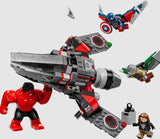 LEGO Marvel Captain America vs. Red Hulk Battle 76292 featuring Red Hulk, jet aircraft, Falcon and Captain America minifigures in Ireland