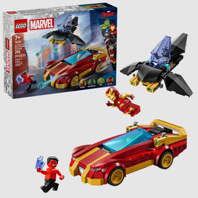 LEGO Marvel Iron Man Car & Black Panther vs. Red Hulk 76310 set box and minifigures in Ireland