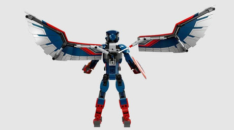 Back view of LEGO Marvel New Captain America 76296 showing wings and shield – Ireland