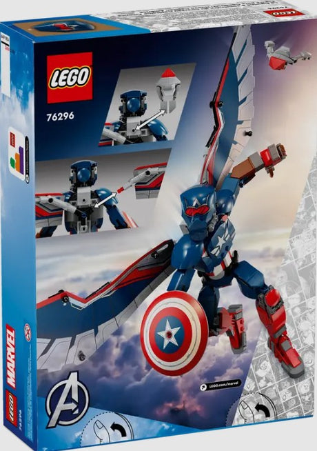 LEGO Marvel New Captain America 76296 box rear showing features and accessories – Ireland