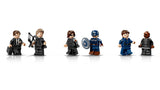 Phil Coulson, Hawkeye, Winter Soldier, Captain America, Maria Hill and Nick Fury LEGO minifigures arranged in a line