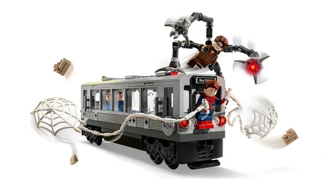 Subway train scene from LEGO 76321 with web effects and characters – Ireland
