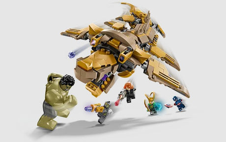 Avengers in mid-air attack against the Leviathan from LEGO Marvel set 76290 – Ireland