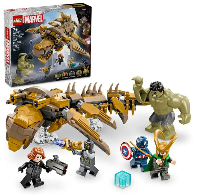 LEGO Marvel 76290 full box and character display – The Avengers vs. The Leviathan – Ireland