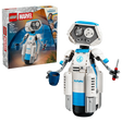 LEGO Marvel The Fantastic Four H.E.R.B.I.E. 76339 box beside the completed robot holding a blue mug and screwdriver 