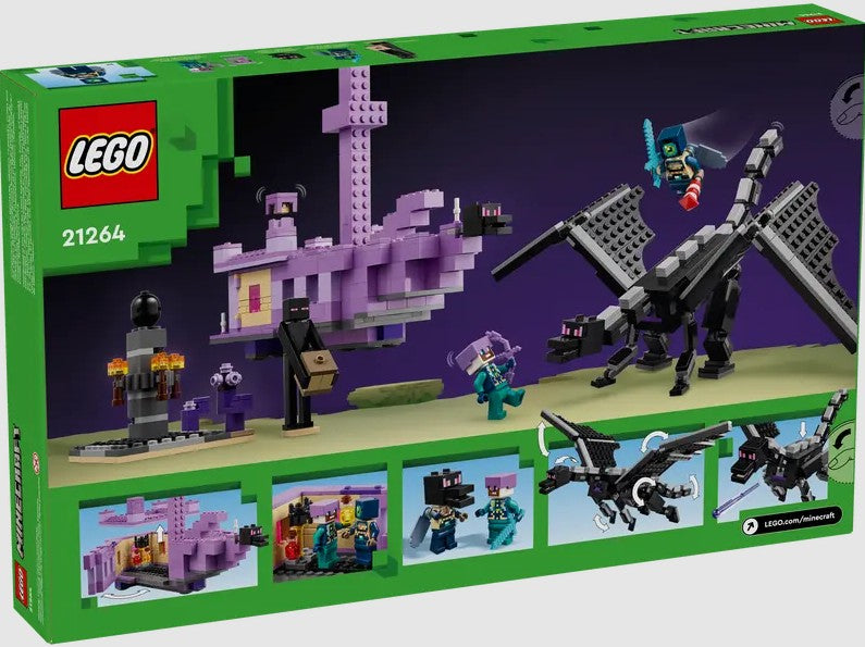 Back of LEGO Minecraft 21264 box showing dragon, ship, and characters – Ireland