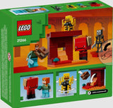 Back of LEGO Minecraft 21266 box with lava feature and Strider riding – Ireland