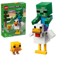 LEGO Minecraft Chicken Jockey 21582 box beside the completed baby zombie, chicken and baby chicken builds
