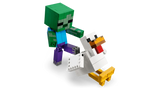 LEGO Minecraft Chicken Jockey 21582 baby zombie riding the chicken in a forward leaning pose