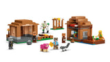 LEGO Minecraft village locations with figures, sheep, cat, garden, bell and house builds