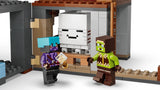 LEGO Minecraft ghast keeper and aeronaut figures beside a large ghast