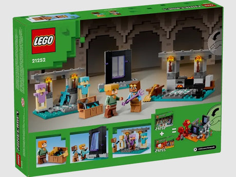 LEGO Minecraft The Armory 21252 back of box showing accessories and Nether portal – Ireland