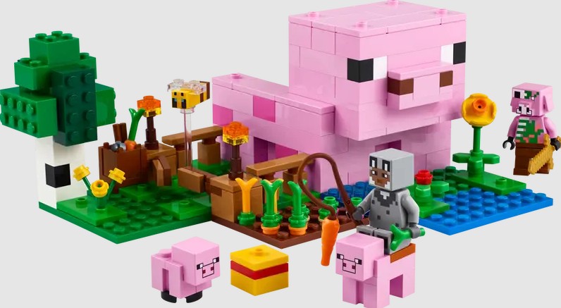 LEGO Minecraft The Baby Pig House set build with pig-shaped house, farm, and characters – Ireland
