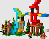 LEGO Minecraft The Parrot House 21282 set with large red and blue parrot houses, minifigures, and jungle scene – Ireland