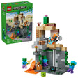 LEGO Minecraft Zombie Dungeon set with desert style structure, cave interior, zombies, slime figure, Wastelands Wanderer character and retail box shown on a white background