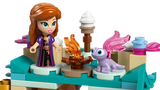 LEGO Mini Arendelle Castle & Elsa's Ice Palace 43278 close-up of Anna, Bruni and a campfire on the castle platform