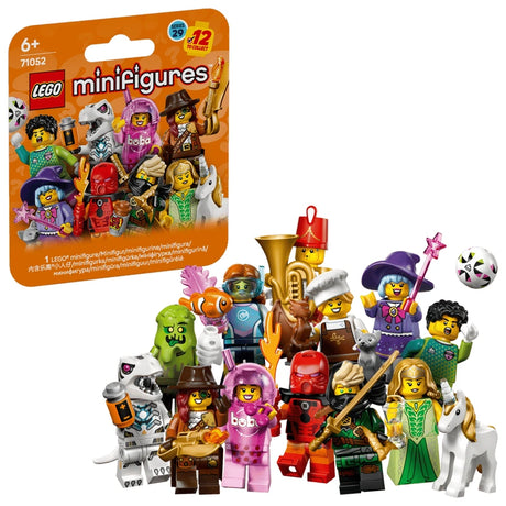 LEGO Minifigures Series 29 box with the character lineup on a white background