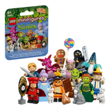 LEGO Minifigures Shrek Series 71053 mystery box beside the complete character lineup