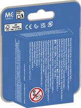 Rear of the LEGO Minifigures Shrek Series 71053 box showing blue packaging, safety icons and product information