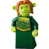 LEGO Princess Fiona minifigure with red hair, green dress and gold patterned bodice