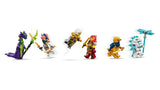 LEGO NINJAGO minifigures with swords, wings, tail piece, ice weapon and purple snake figure