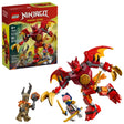 LEGO NINJAGO Kai’s Dragon Mech Battle Pack 71851 shown with retail box and assembled red dragon mech with wings, claw hands, Kai minifigure and Earth Monster
