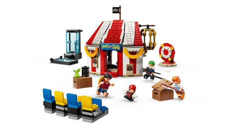 LEGO One Piece Buggy the Clown Circus Tent playset showing tent, cage and seating in Ireland