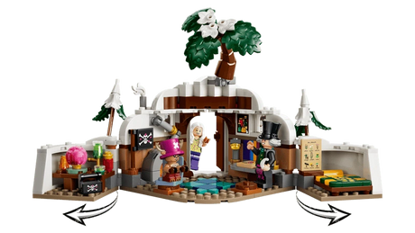 LEGO One Piece Dr. Hiriluk's Hideout 75641 model opened at both sides to show the cave interior