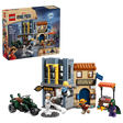 LEGO One Piece Showdown with Captain Smoker 75642 box beside the completed market set and minifigures 