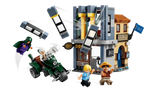 LEGO One Piece Showdown with Captain Smoker 75642 scene showing the building explosion feature and Captain Smoker smoke effect