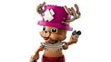 Close-up of the LEGO One Piece Tony Tony Chopper 75643 figure with one arm raised holding a black accessory