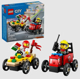 LEGO City Pizza vs. Fire Truck Race Car Pack 60458 box and set Ireland