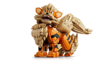 Side three quarter view of the LEGO Pokémon Arcanine 72160 model showing its large curled tail