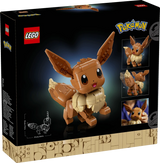 Back of LEGO Pokémon Eevee 72151 box showing the model and feature images