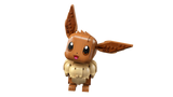 LEGO Pokémon Eevee 72151 model turned slightly with ears raised and tail visible