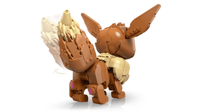 LEGO Pokémon Eevee 72151 model rear view showing the tail and back of the ears