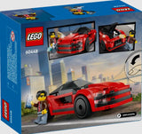 LEGO Red Sports Car 60448 box back with cityscape – Ireland